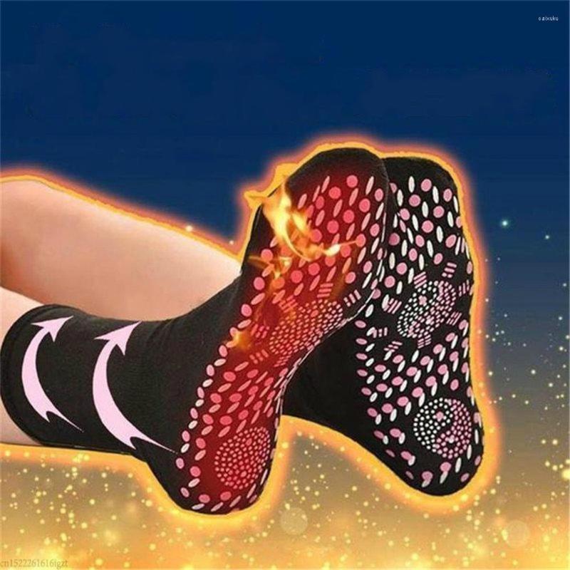 

Men's Socks 1 Pair Black Unisex Self-heating Magnetic Tour Therapy Comfortable SocksWinter Warm Massage Pression, Ba