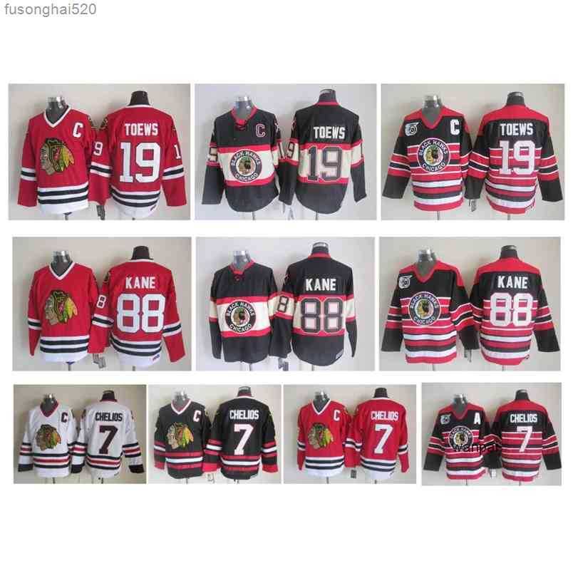 

2023 95 Retro Chicago Blackhawks Hockey Jersey 19 Jonathan Toews 88 Patrick Kane 7 Chris Chelios Vintage CCM Authentic 100% Stitched Jerseys, As pic