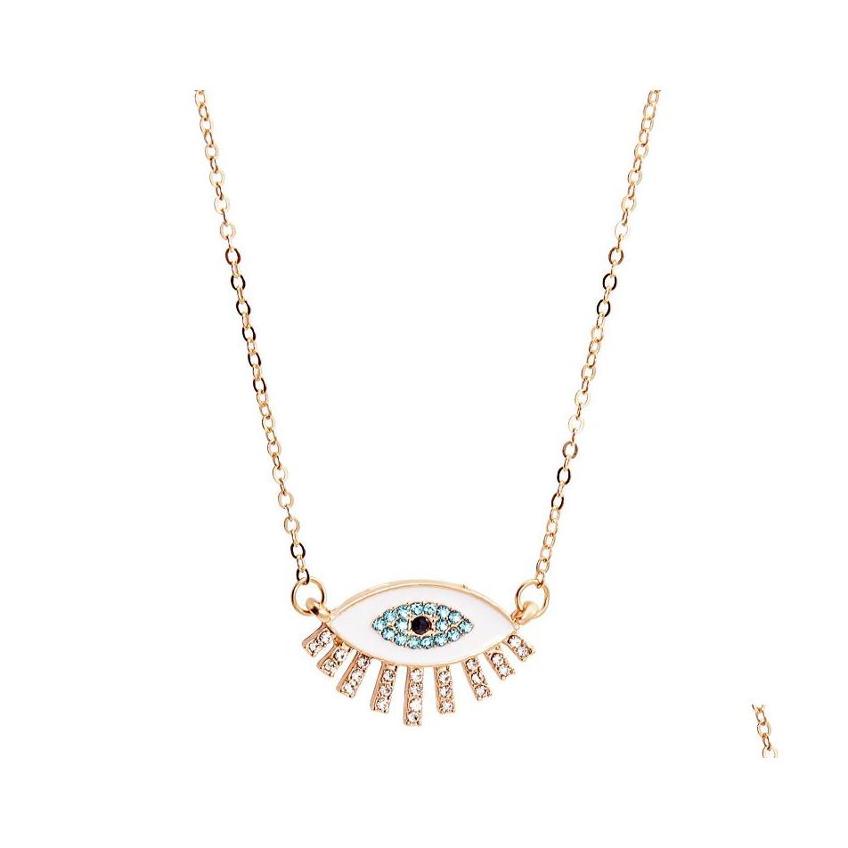 

Pendant Necklaces Fashion Jewelry Evil Eye Necklace For Women Rhinestone Blue Red Lips Choker Drop Delivery Pendants Dhlyz