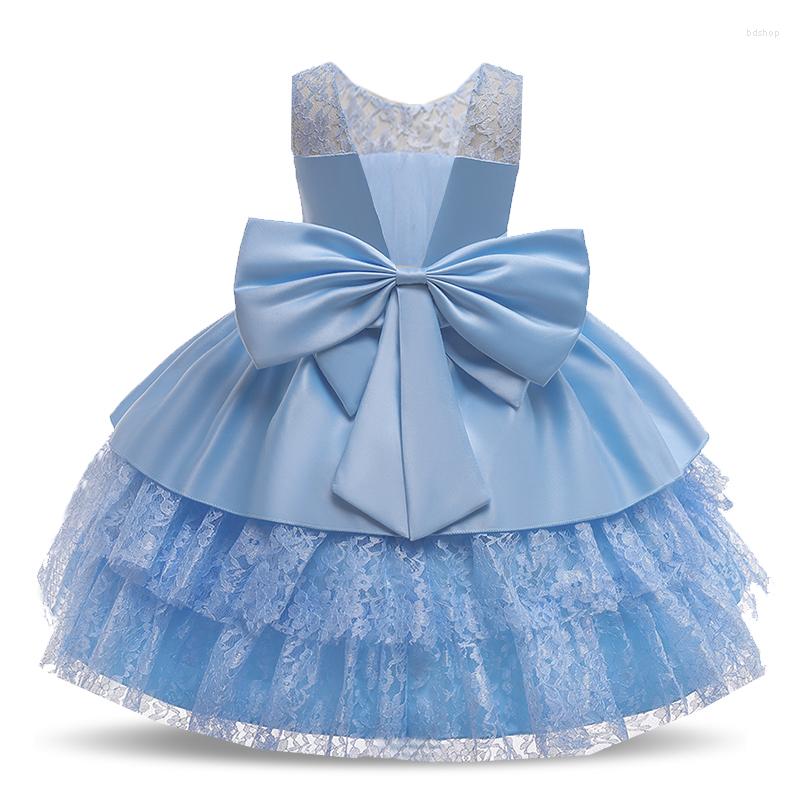 

Girl Dresses Formal Prom Kids Party Clothes Fo Children Costume Backless Princess Vestido Lace Girls Birthday 3-10Y, White