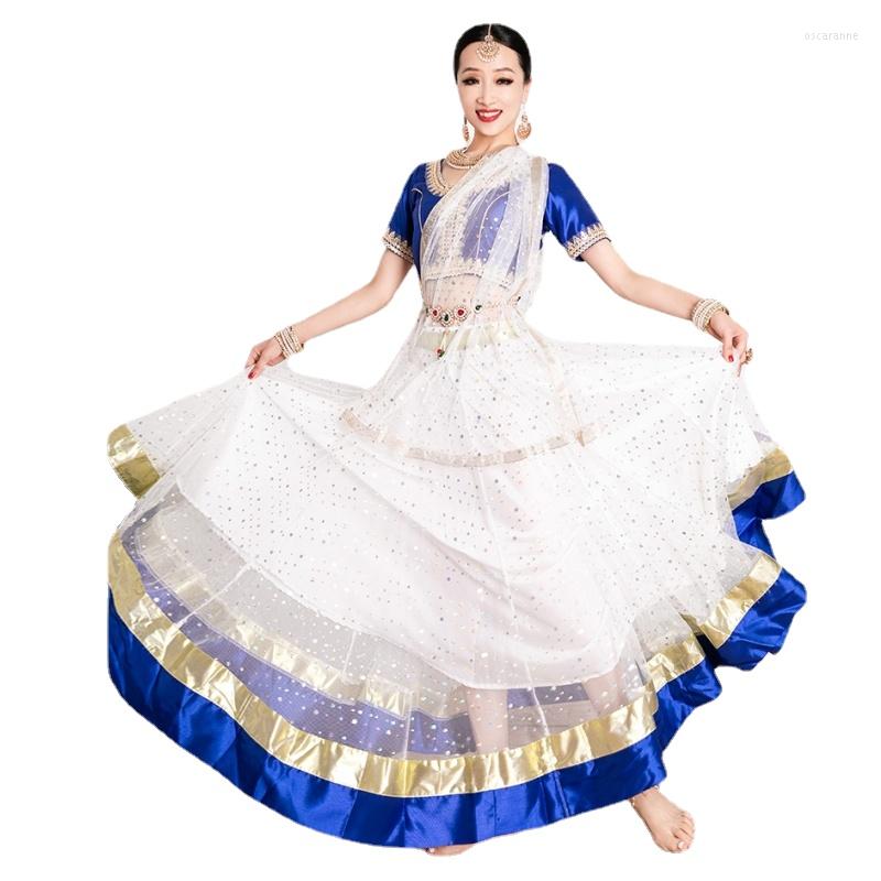 

Ethnic Clothing Dress Dance Performance Clothes Lengha Choli 3-PCS Sets Swing Skirt Tops Shawl India Pakistani Sari Vestido Indiano