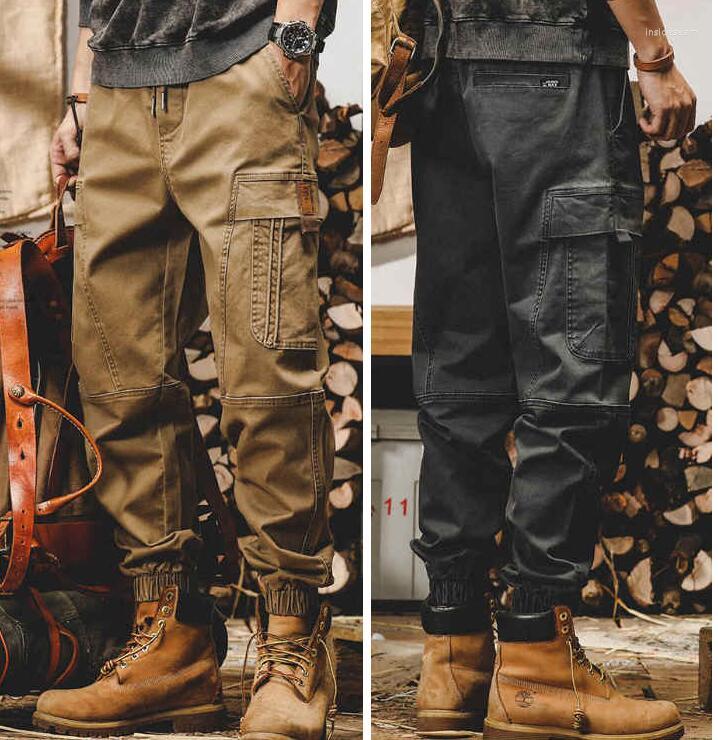 

Men's Pants American Retro Men's Men Loose Fashion Casual Workwear Elastic Waist Harun, Lg2010 black