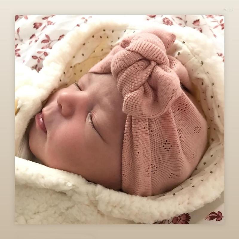 

Berets 2023 Baby Turban Cotton Headwear Bow For Child Bowknot Kids Elastic Headwrap, White