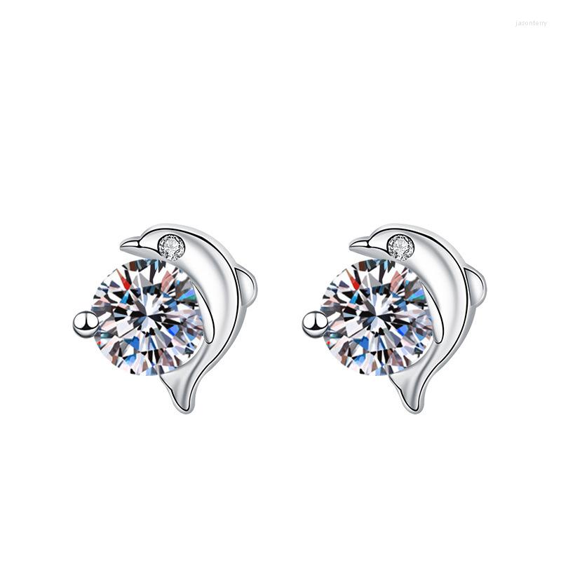 

Hoop Earrings Cute Dolphin Zircon For Women Korean Fashion Sparkling Bridal Jewelry Designer Wedding Accessories Gift To Girlfriend