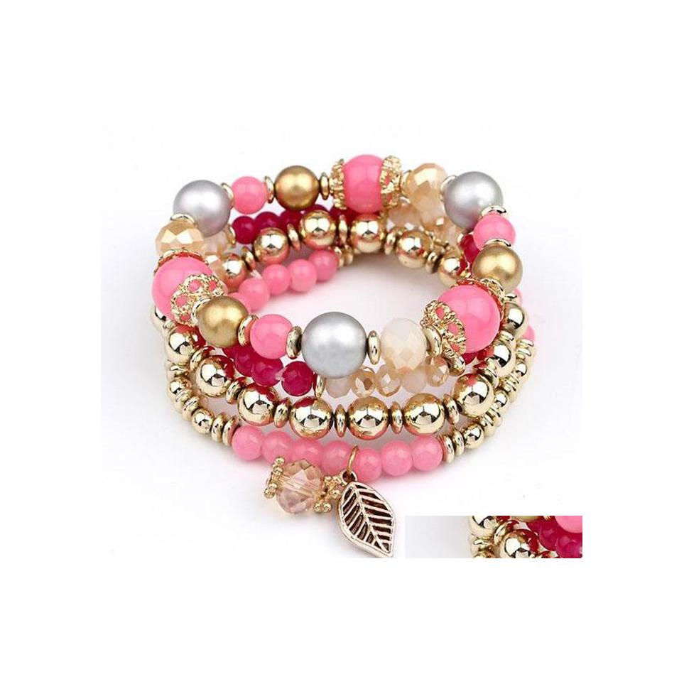 

Charm Bracelets Charms For Women Candy Color Beads Tassels Bracelet Bangles Elastic Stretch Beaded Drop Delivery Jewelry Dhidb
