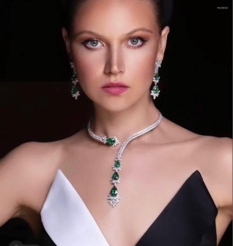 

Necklace Earrings Set Luxury 4PCS High Quality Bangle Ring Jewelry For Women Bridal Wedding Party Bisuteria Mujer, Picture shown