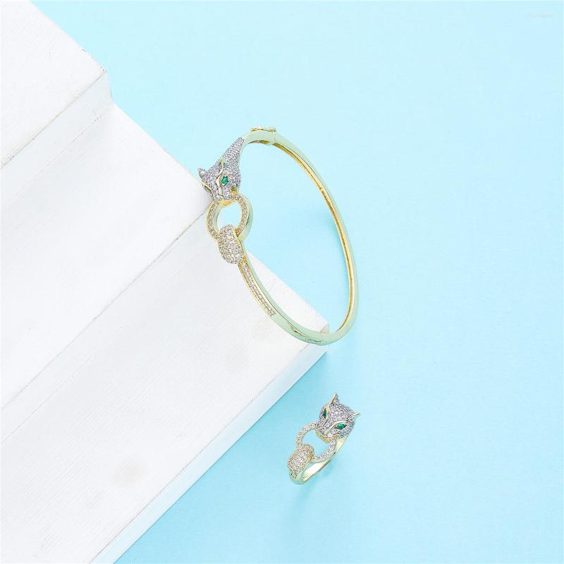 

Necklace Earrings Set High Quality Ring Jewelry Women's Exquisite Gold-plated Bracelet Accessories Wedding Party Holiday Gifts, Picture shown