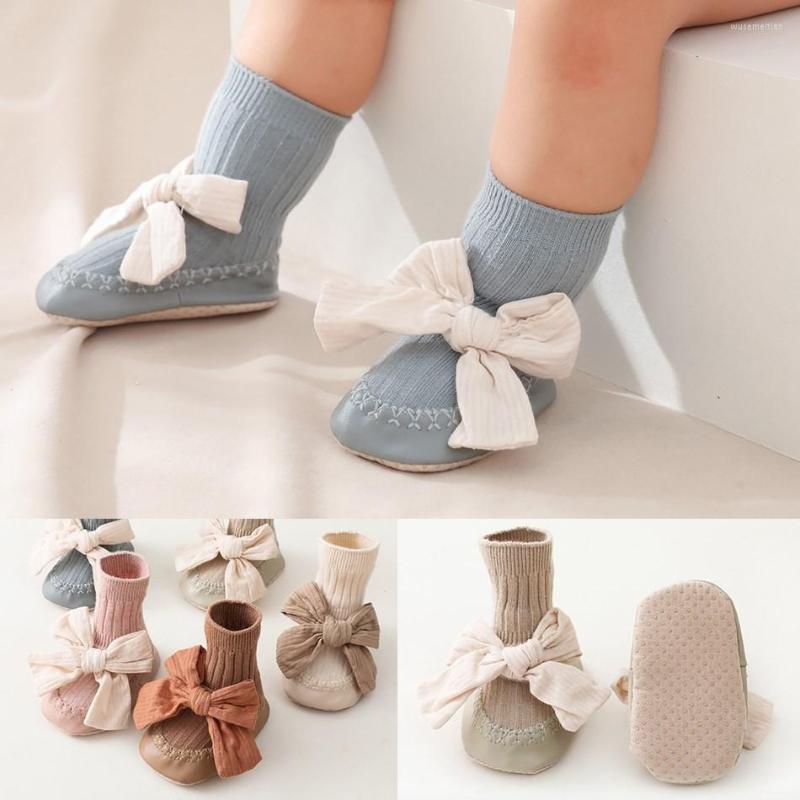 

First Walkers Prewalker Baby Shoes Girl Princess Style Bowknot Stockings Home Born Crib Boots Moccasins Toddler, Es3526