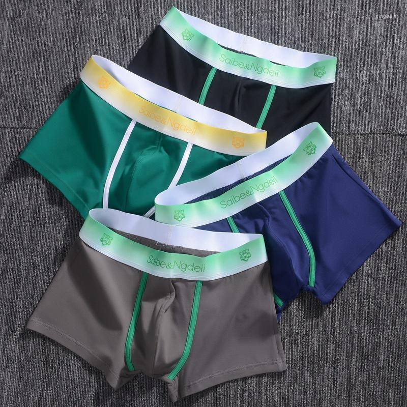 

Underpants Mens Underwear Cotton Breathable Boxers Youth Simple Comfortable, Black
