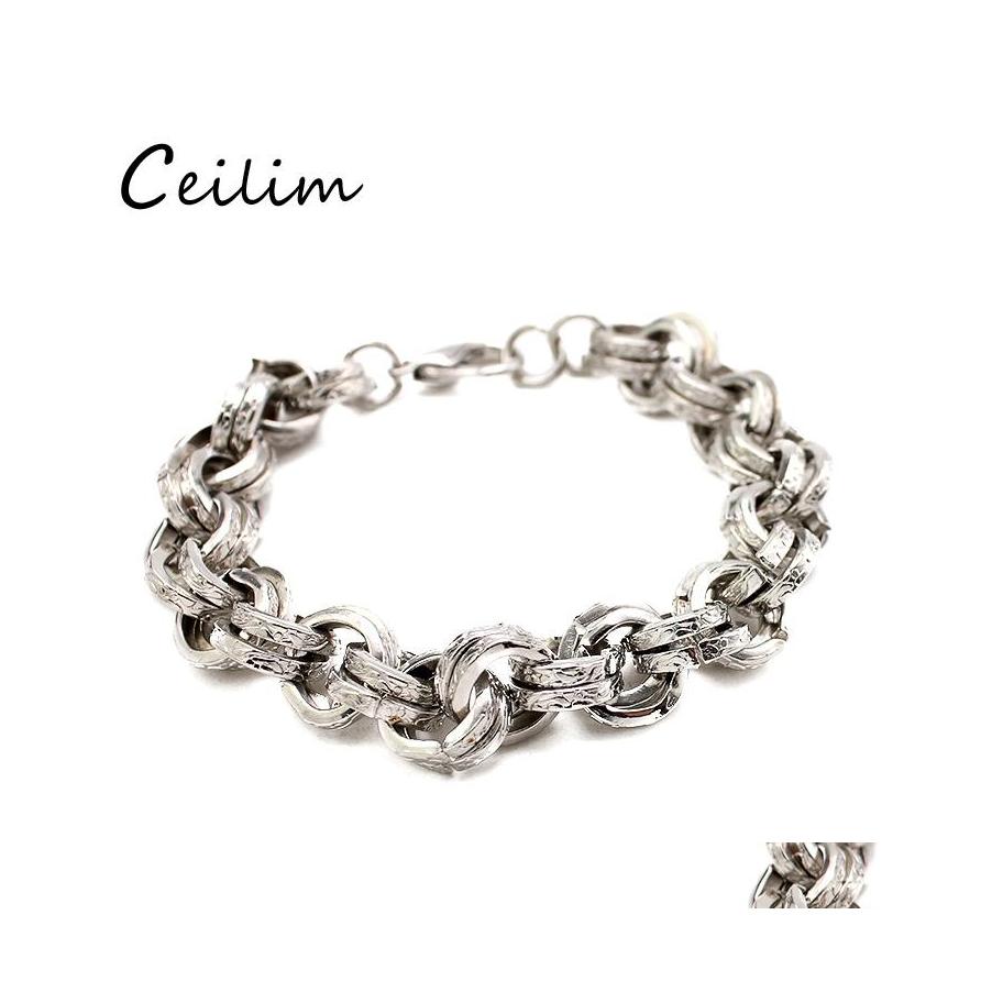 

Link Chain Minimalist Punk Style Simple Link Bracelets For Womens Fashion Sier Plating Alloy Bangle Jewelry Fit Holiday Gifts Whole Otpem