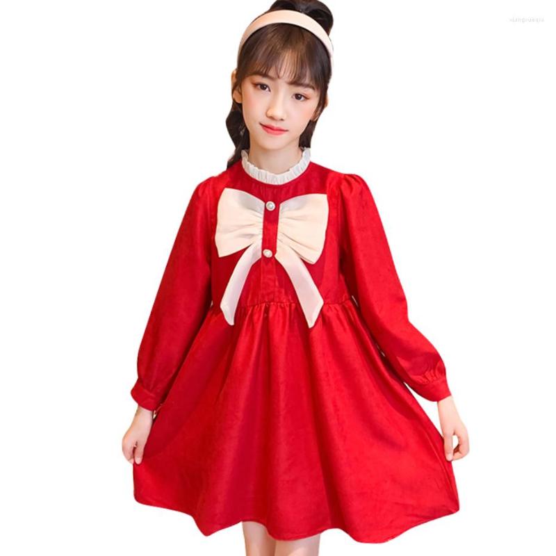 

Girl Dresses Dress Long Sleeve Girls Big Bow Children Spring Autumn Costume 6 8 10 12 14, 04a1031-2