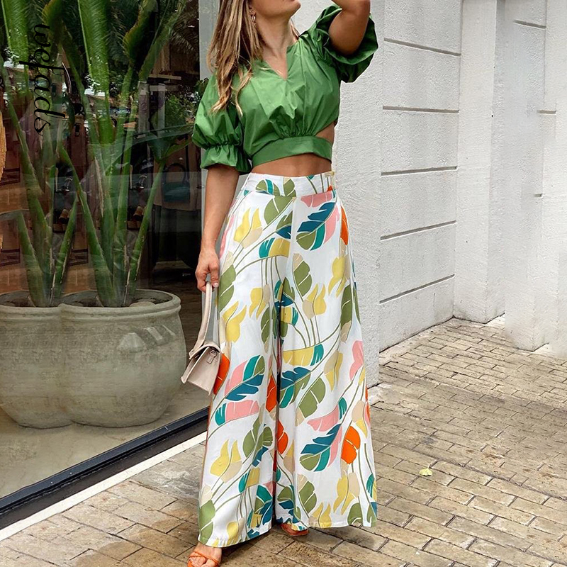 

Womens Two Piece Pants Wefads Women TwoPiece Suit Sexy Short Sleeved Hollow Out Shirt Elegant Printed High Streetwear Femal 230202, Yellow