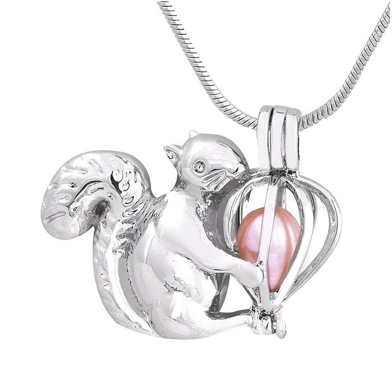 

Pendant Necklaces Beautif Squirrel Shape Cage Pendants Oyster Lockets Animal Pearl Plated Sier Jewelry For Women P137 Drop Delivery Dhbwr