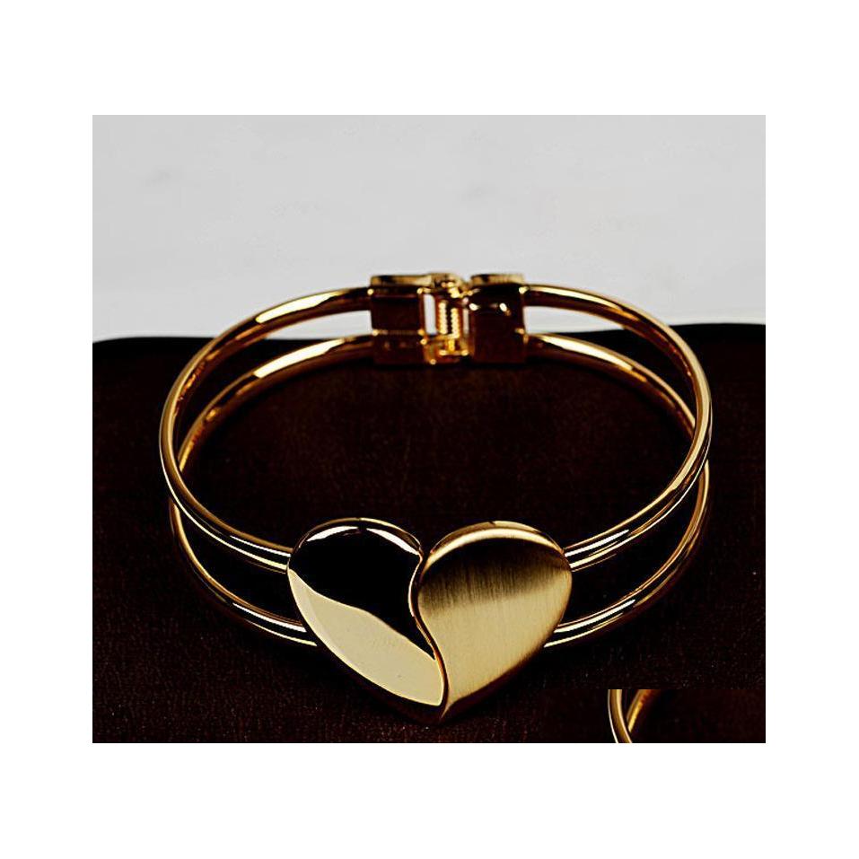 

Charm Bracelets Bracelet Bangle Womens Fashion Gold Tone Cuff Heart Bling Hand Chain Charms Drop Delivery Jewelry Dhnue