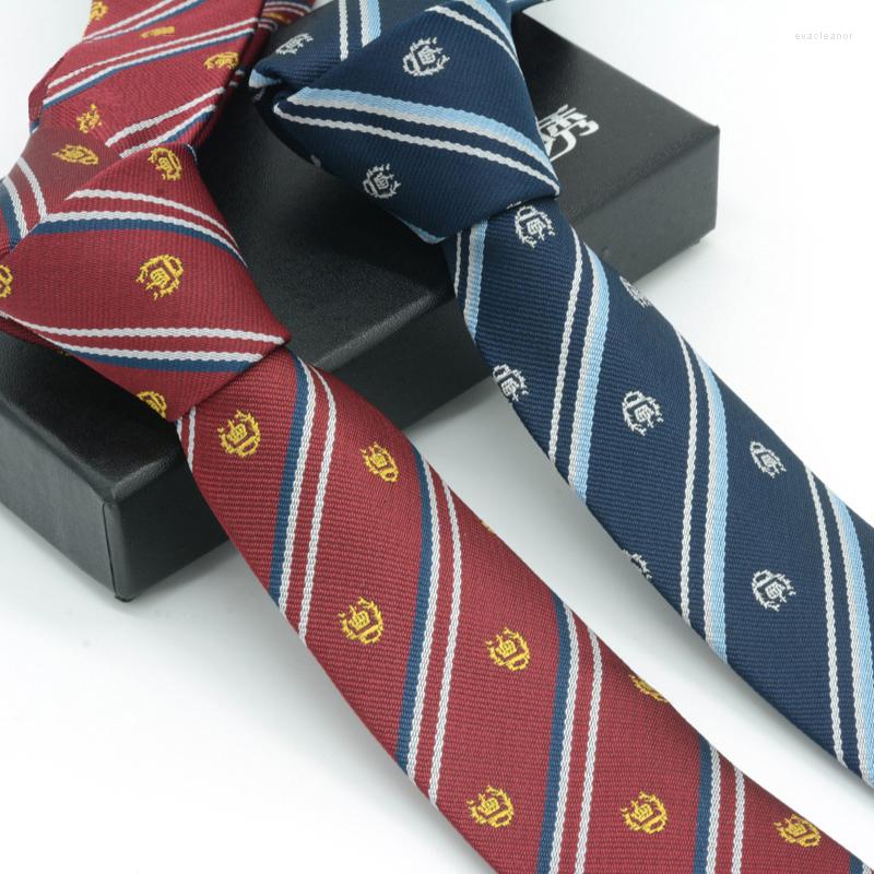 

Bow Ties Brand 2023 Men Tie Fashion Casual Gentleman Stripes 5CM Narrow Slim Necktie Wedding Business Party For With Gift Box