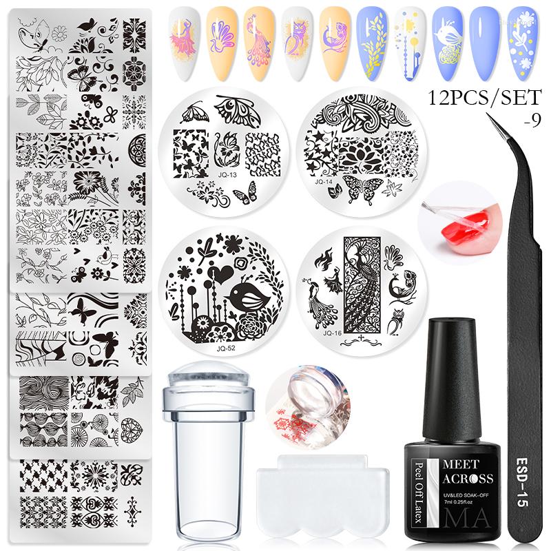 

Nail Art Kits Templates Stamping Plate Sets Design Flower Animal Glass Temperature Lace Stamp Plates Image With Scraper