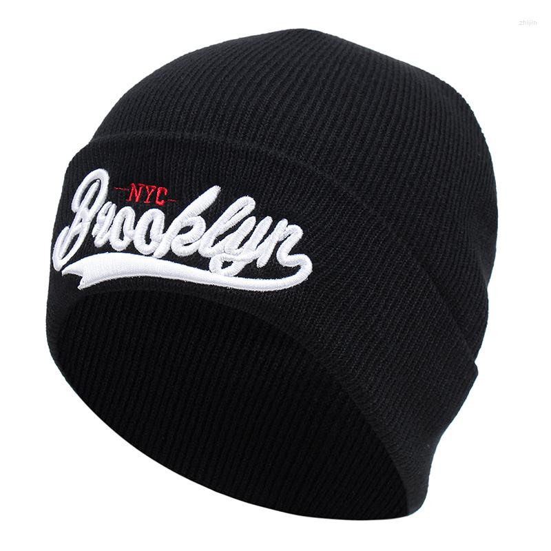 

Berets High Quality 2023 Brooklyn NYC Embroidery Beanies Hat Men Woman Fashion Winter Warm Knitted Bone Ski Skullies Wool