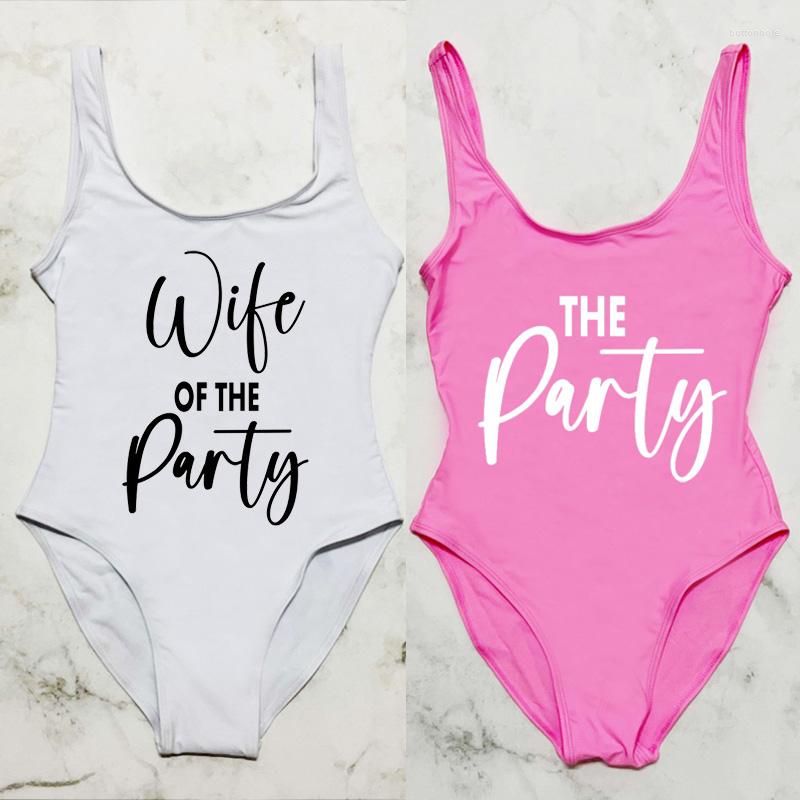 

Women' Swimwear Wife Of The Party Women 2023 One Piece Swimsuit Summer Beachwear Wedding Bathing Suit Swimming Monokini, Bride piwh