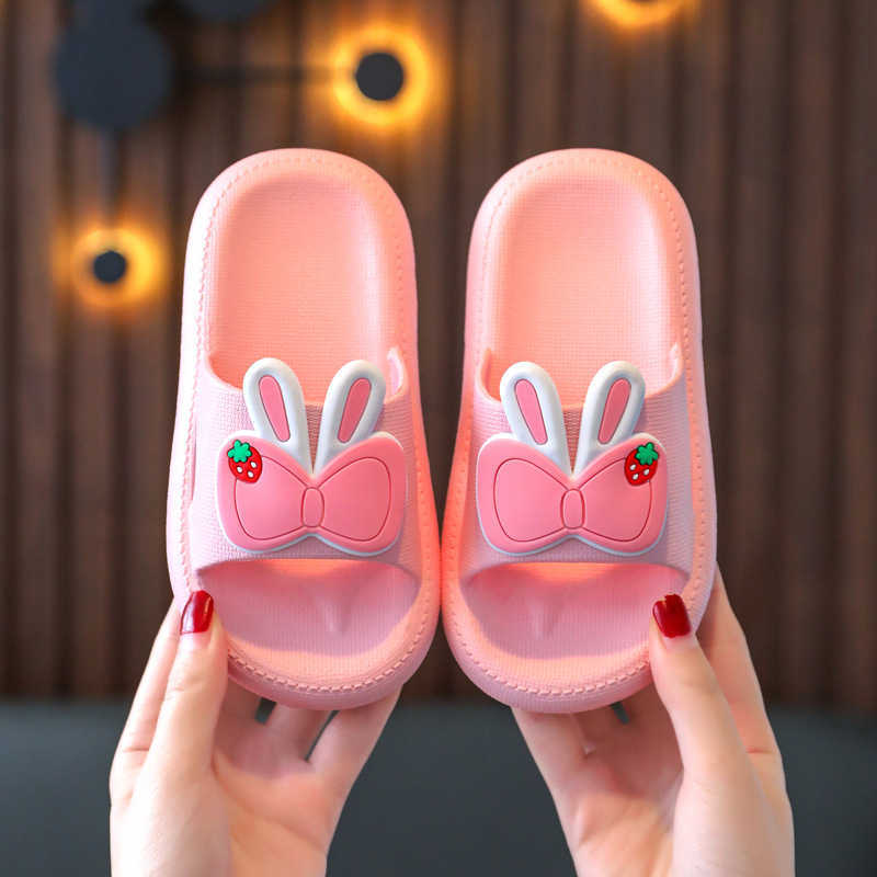 

Slipper New Children's Slippers Summer Girls Baby Cute Indoor Kids Fashion Bath Non-slip Soft Bottom Parent-child Boy Beach Shoes Flat 0203, Bow pink