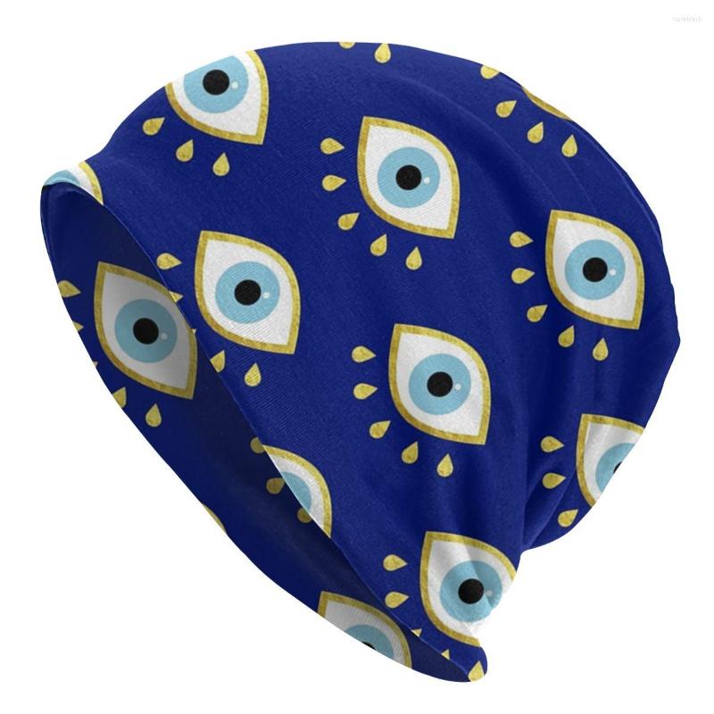 

Berets Magic Blue Eye Talisman Bonnet Homme Knitting Skullies Beanies Cap Women Men Warm Winter Bohemian Amulet Slouchy Beanie Hats, 24