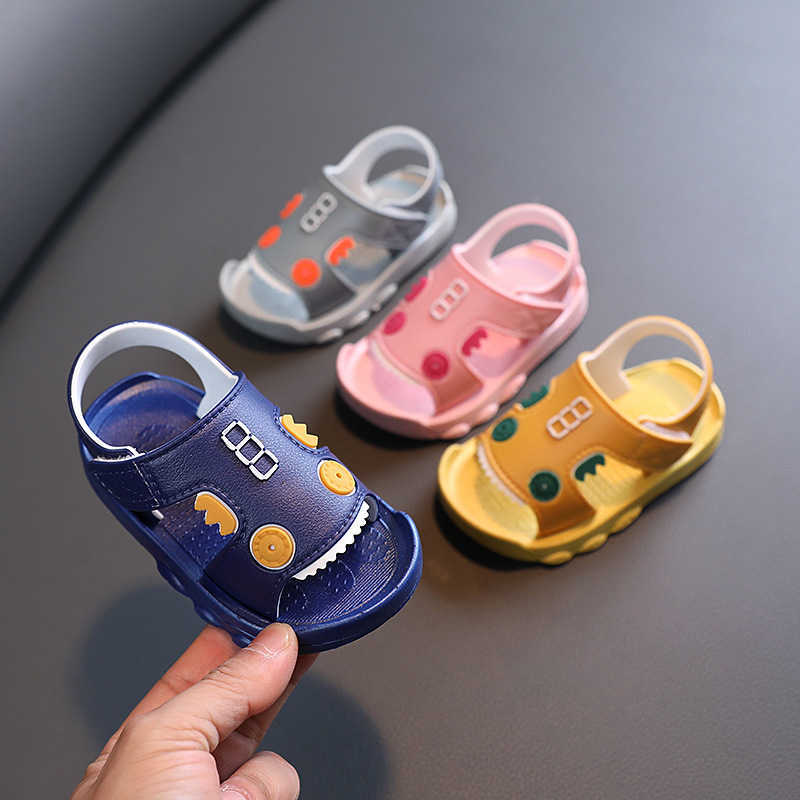 

Slipper Summer Baby Boys Girls Sandals Cute Animals Shark Prints Breathable Comfortable Soft Beach Cartoon Toddler Shoes First Walkers 0203, Yellow