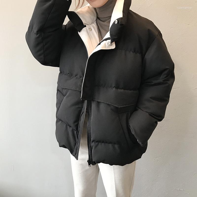 

Women's Down 2023 Female Winter Jacket Streetwear Polyester Zipper In Straight Line 3 Solid Color Padded Warm Coat Femme Parka Black, Popular coffee
