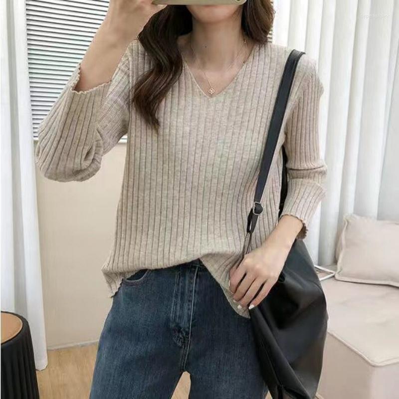 

Women's Sweaters Women's Autumn And Winter Base Sweater Simple Stretch Solid Color Versatile Thin Multicolor Vintage, Gray