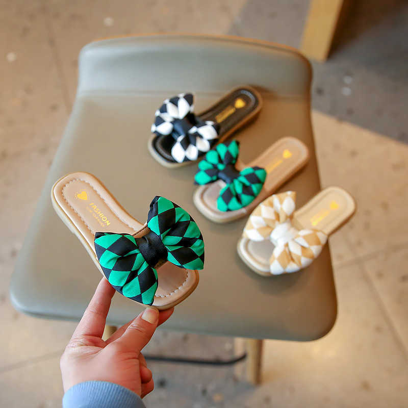 

Slipper New Girls Slippers for Home and Outside Kid Fashion Indoor Cute Bow Princess Children's Open-toe Sandals Casual Versatile Korean 0203, Yellow