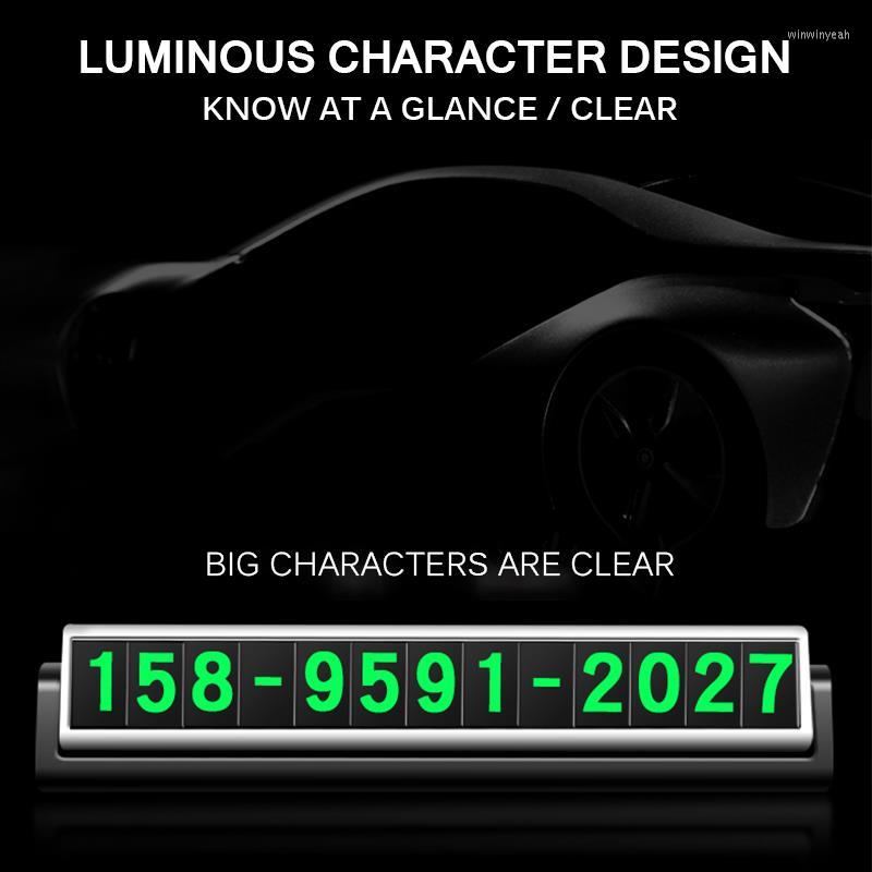 

Interior Decorations Onever 2023 Car Luminous Phone Number Stickers Plate Parking Card Park Stop In Car-Styling Night Light Temporary