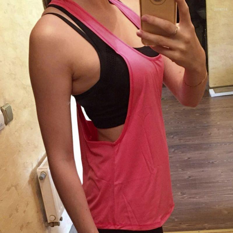 

Women's Tanks 1Pc Women Fitness Sports Tank Top Seamless Blouse Stretch Vest GYM Workout Shirt Casual
