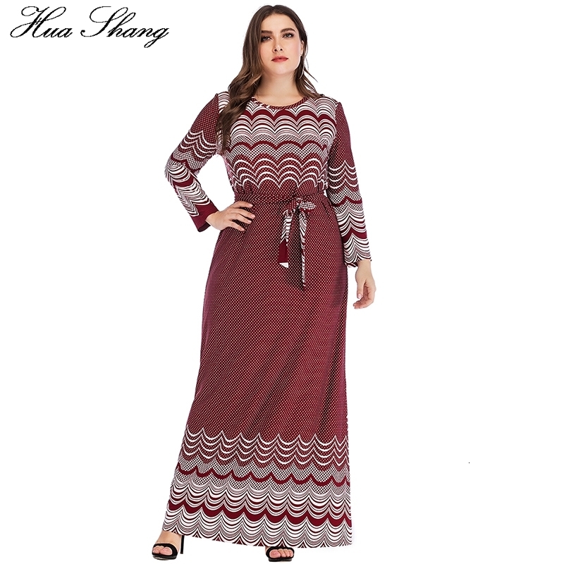 

Plus size Dresses 5XL 6XL Plus Size Muslim Abaya Dress Women Summer Long Sleeve Geometric Retro Printing Vintage Dress Tunic Maxi Long Dresses 230203, Black