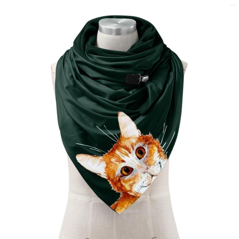 

Scarves Women Warm Printing Casual Button Soft Wrap Shawls Fashion Head Wraps Scarfs For Large Silk High Neck Scarf