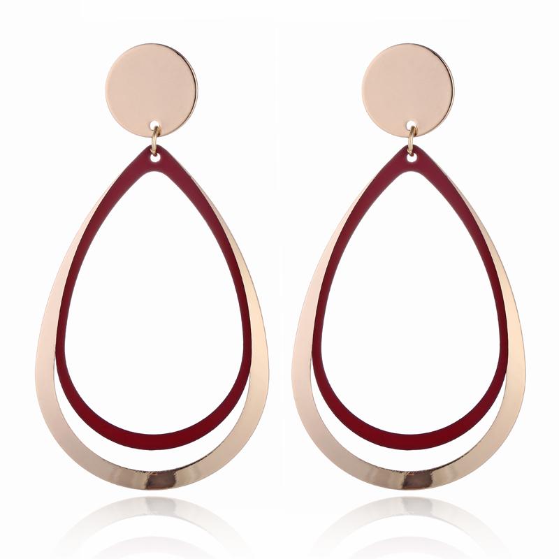 

Dangle Earrings Stainless Steel Kuziduocai Fashion High-end Jewelry Minimalism Large Size Droplet Shape Drop For Women E-1318 & Chandelier