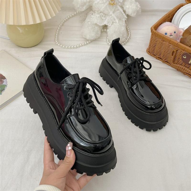 

Dress Shoes Loafers Woman Platform Women Japanese Style PU Leather Office Comfort Casual Walking Footwear Ladies Pumps