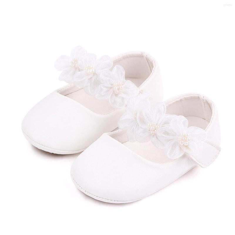 

First Walkers Baby Cute Little Flower Princess Shoes Fashion Toddler Soft Sole Step, White