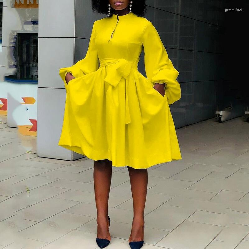

Casual Dresses 2023 Summer Plus Size Dress Yellow High Waist A-line Fashion Elegant Solid Color Lantern Sleeve Tutu Skirt, White dress