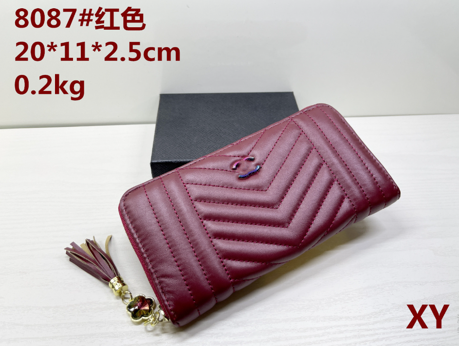 

New Long Rhombus Wallet Women's Leather Large Capacity Wallets Clutch All-Match Mobile Phone Zipper Bag, Red