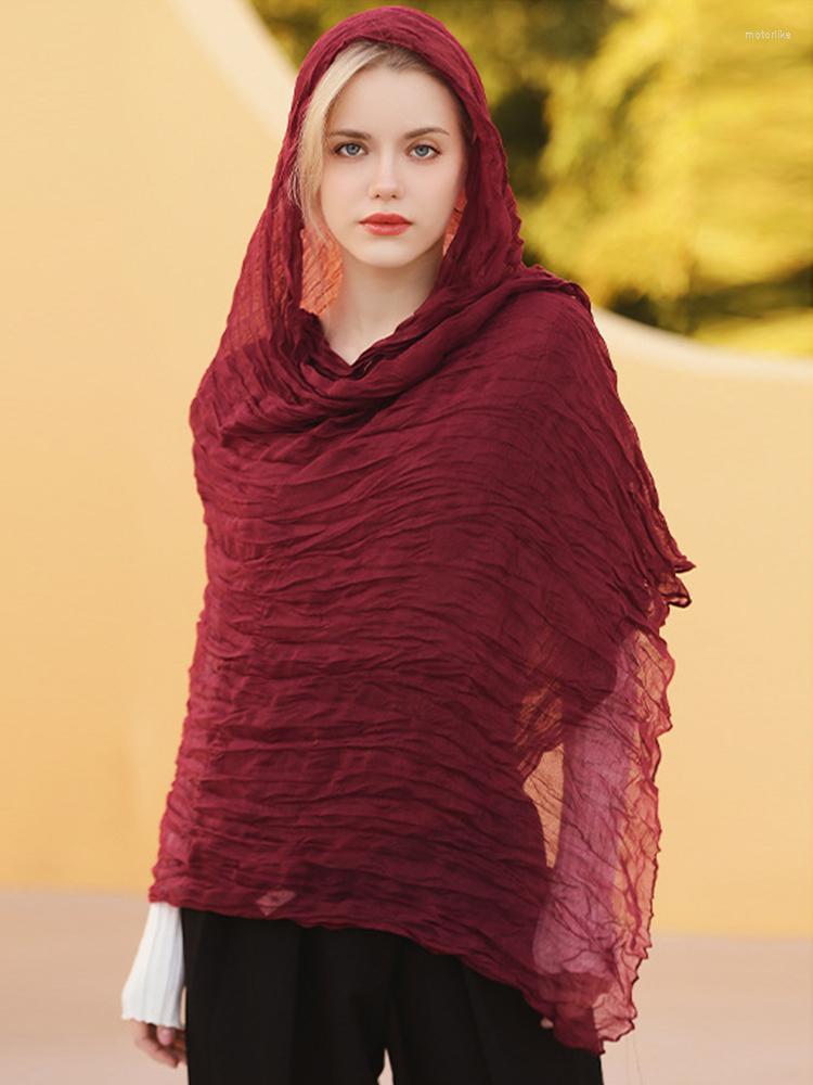 

Scarves Summer Solid Mesh Thin Perspective Women Chiffon Simple Basic Beach Silk Scarf Shawls Female Long Wraps Sunscreen Hijab Ladies