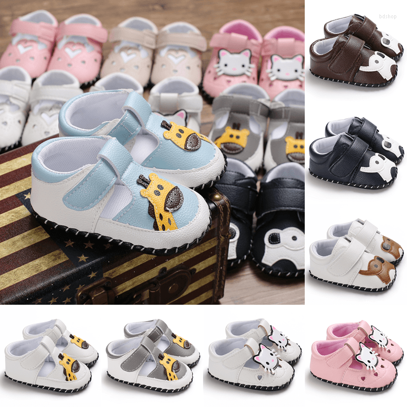 

First Walkers Born Boys And Girls Shoes Cute Cartoon PU Animal Pattern Baby Summer Casual Walker Non-slip Comfortable, Brown c-515