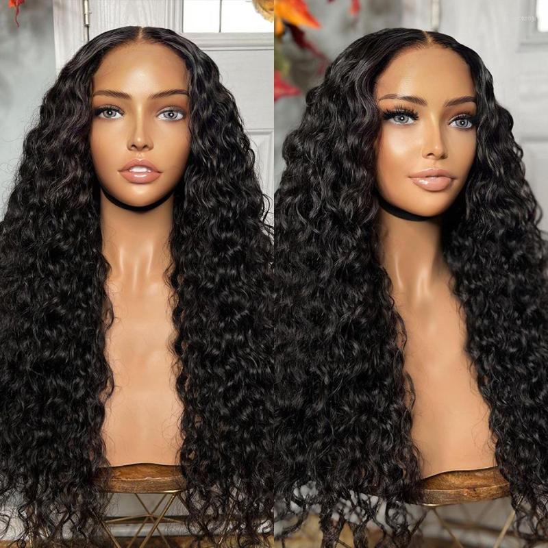 

Luvin HD 360 Curly Lace Front Wig 28 30 Inch 5x5 Transparent Closure Human Hair Wigs 180% Loose Deep Wave Frontal For Women, 4x4 closure wig