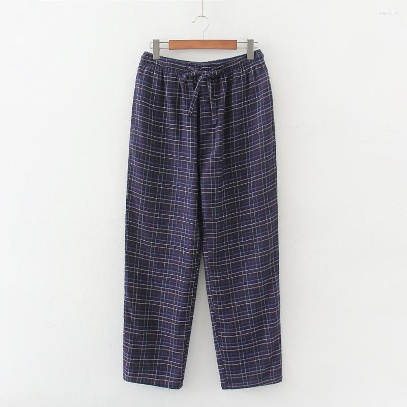 

Men' Sleepwear 2023 Spring Autumn Men Cotton Sleep Bottoms Male Plus Size Top Quality Night Trousers Casual Plaid Home Pants -XXL