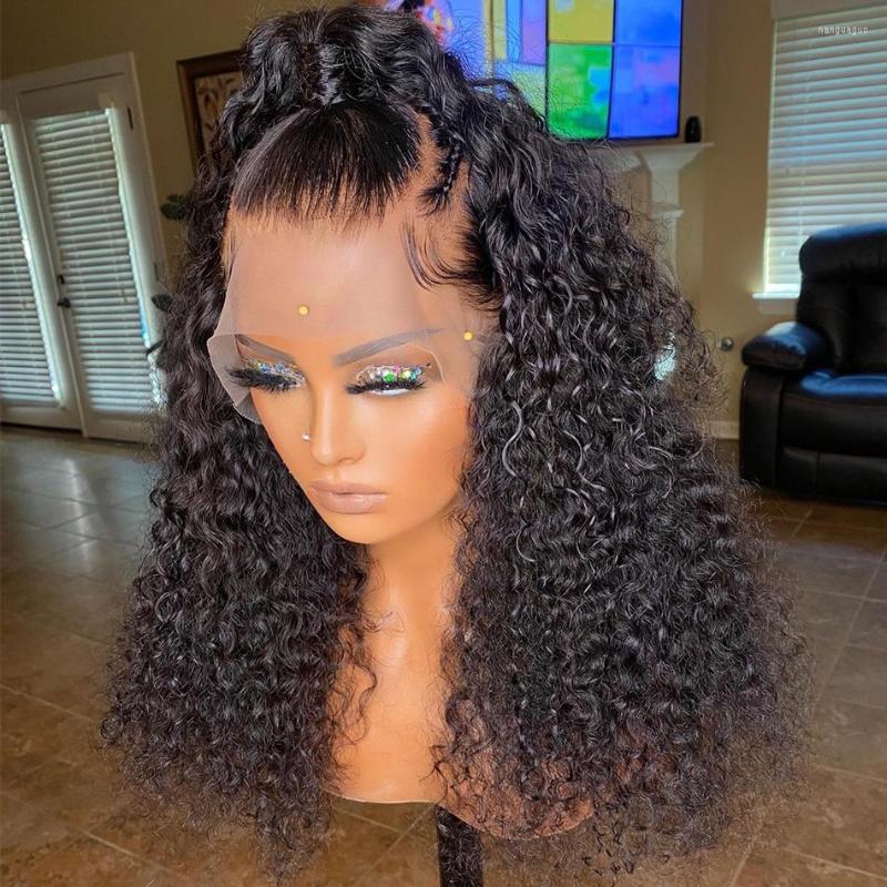 

Brazilian Remy Deep Wave 13x4 Lace Front Human Hair Wigs 13X6 Transparent Water Curly 4x4 Short Closure Bob Wig For Women, 4x4 lace wig