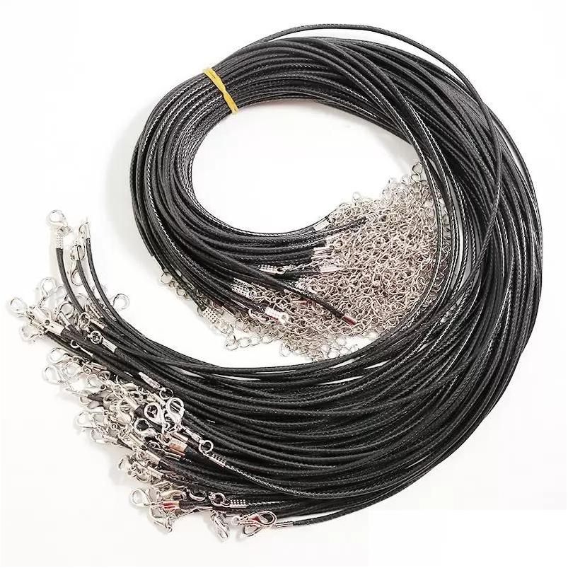 

Chains 45Cm 60Cm Black 1.5Mm 2.0Mm Wax Rope Lobster Clasp For Necklace Lanyard Jewelry Pendant Cords Making Acc Drop Deliver Dhgarden Dh51R