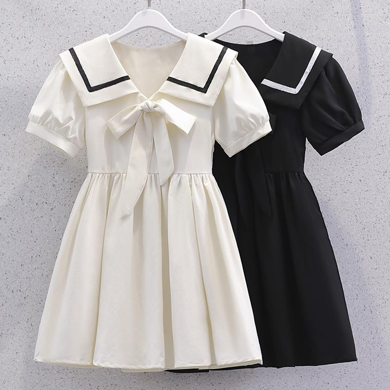

Girl Dresses Girls School Dress Summer For Kids Costume Preppy Style Teenagers Children Clothes Vestidos 4 6 7 8 9 11 12 Years, Black