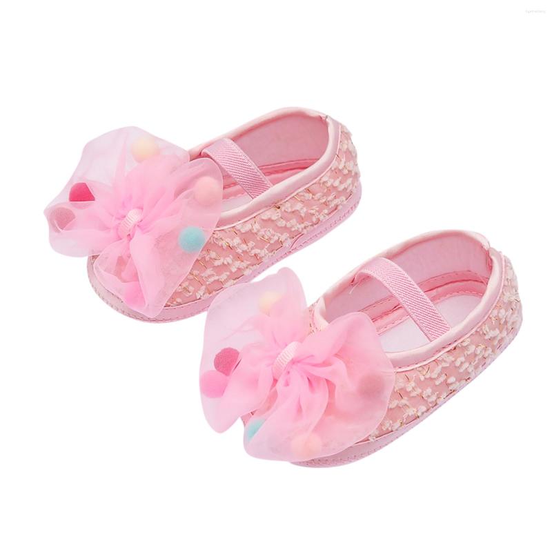

First Walkers Lace Bowknot Toddler Baby Shoes Children Kids Girls Boys Soft Princess Prewalkers Zapatillas, Pink