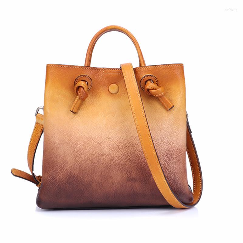 

Evening Bags Vintage Designer Handbag Women Tote Bag Genuine Leather Small Crossbody For Shoulder Sac A Main, Vintage yellow