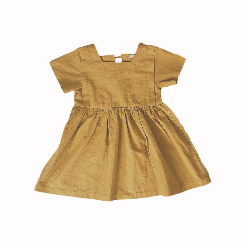 

Girl Dresses Soft Cotton Doll Collar Stand-up Princess Dress 2023 Girls' Spring And Summer Short-sleeved Girl's