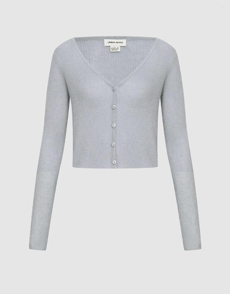 

Women's Knits Button Front Ribbed Knit Fitted Cardigan, Black