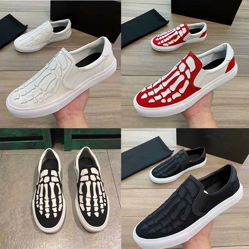 

Amiri luxury canvas shoes, bone splicing casual shoes, low-cut black and white leather overshoes for men and women, men's walking running shoes and sneakers., Blue