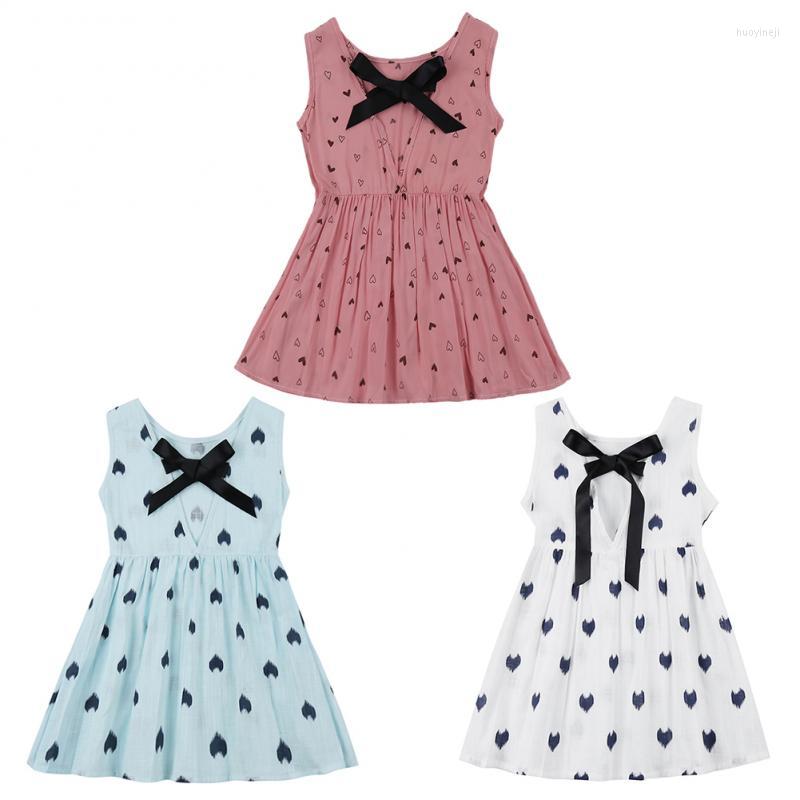 

Girl Dresses Baby Dress Love Pattern Sleeveless Pink Backless Crocodile Cotton Soft Everyday Casual, 01
